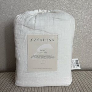 NWT Queen 100% Linen Sheet Set White - Casaluna